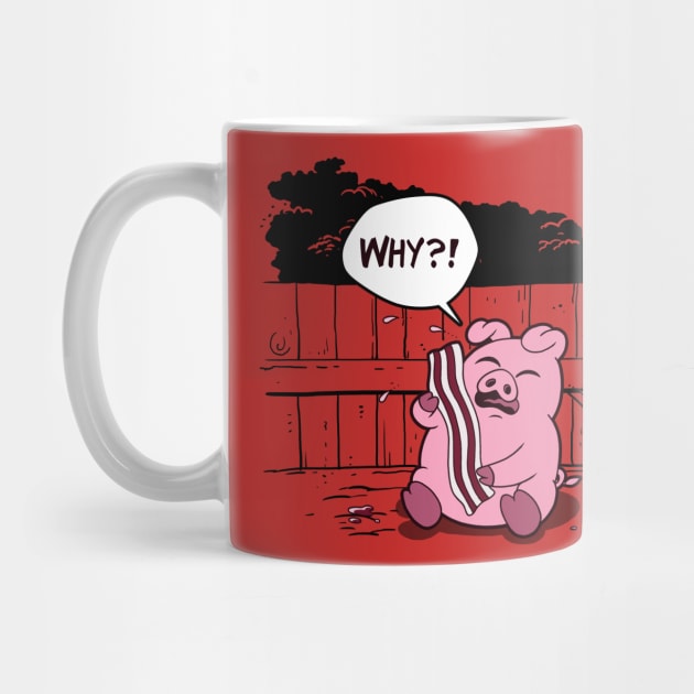 Funny Bacon Crying Pig Cartoon Gift For Bacon Lovers by Originals By Boggs